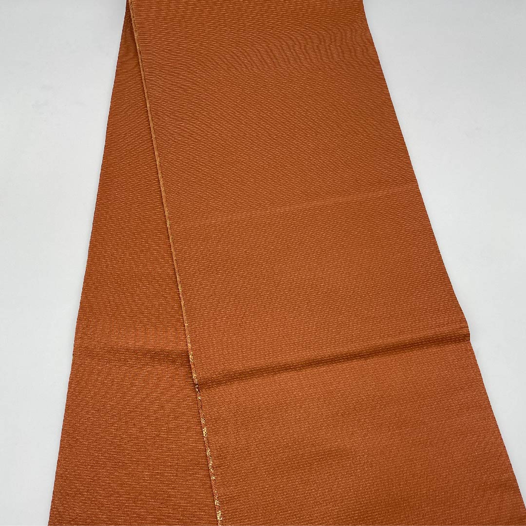 袋帯 檜皮色(ひわだいろ) 辻ヶ花 作家物 帯丈440cm 正絹 Sランク ポイント柄 フォーマル 茶系 1123005322314