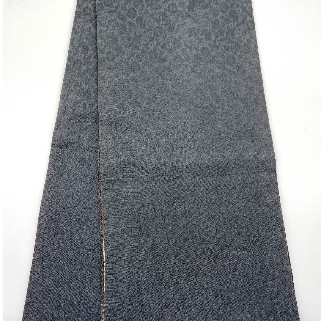 Fukuro obi (bag sash) in ink color, geometric pattern, treasure-filled, obi length 446cm, pure silk, A rank, six-pass, semi-formal, gradation style, 1123008673399