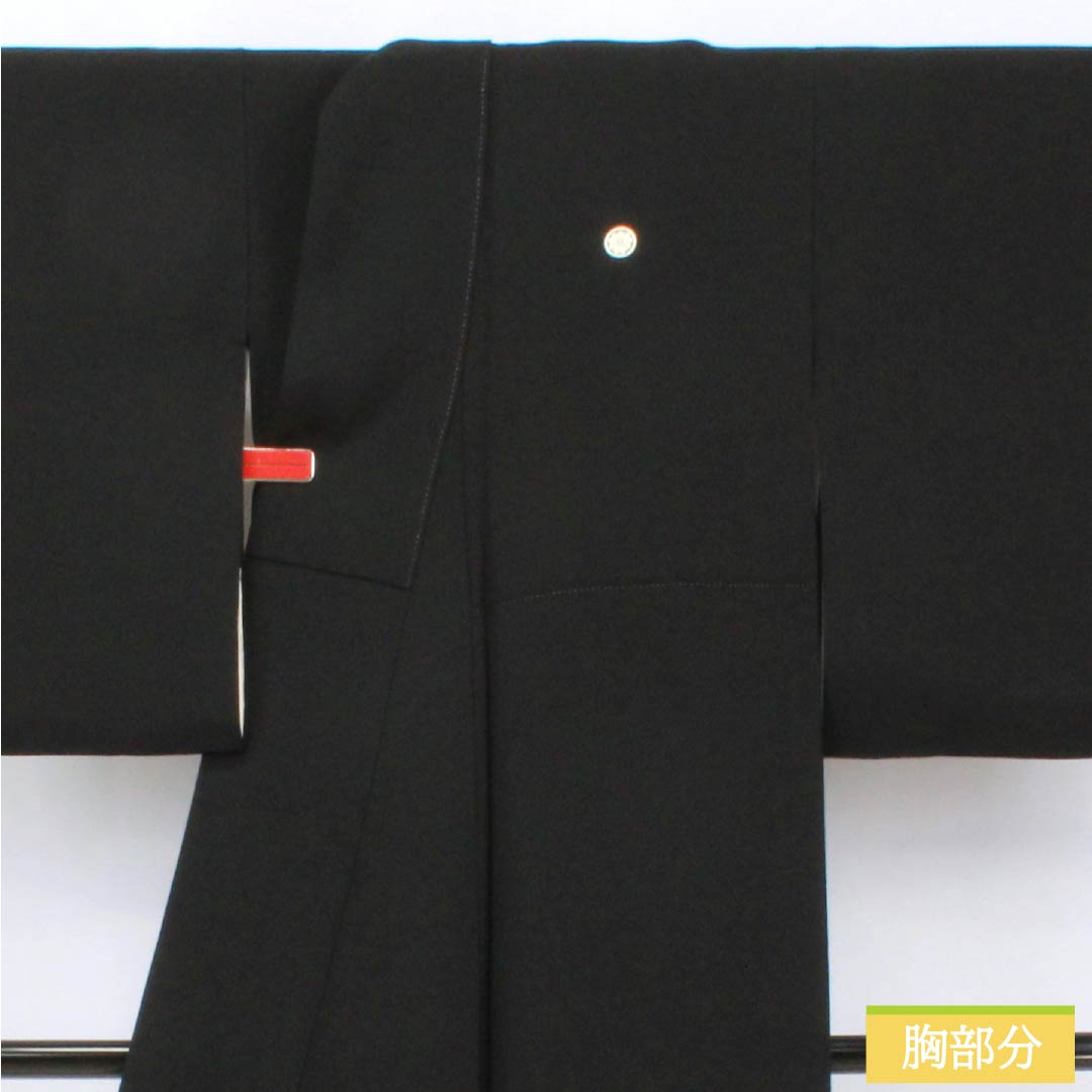 黒留袖 正絹 Aランク 身丈158.5cm 裄丈62.5cm 袷 京友禅 吉祥文様 五つ紋 丸に剣片喰 御所車 松 五つ紋 黒系 1111001803310