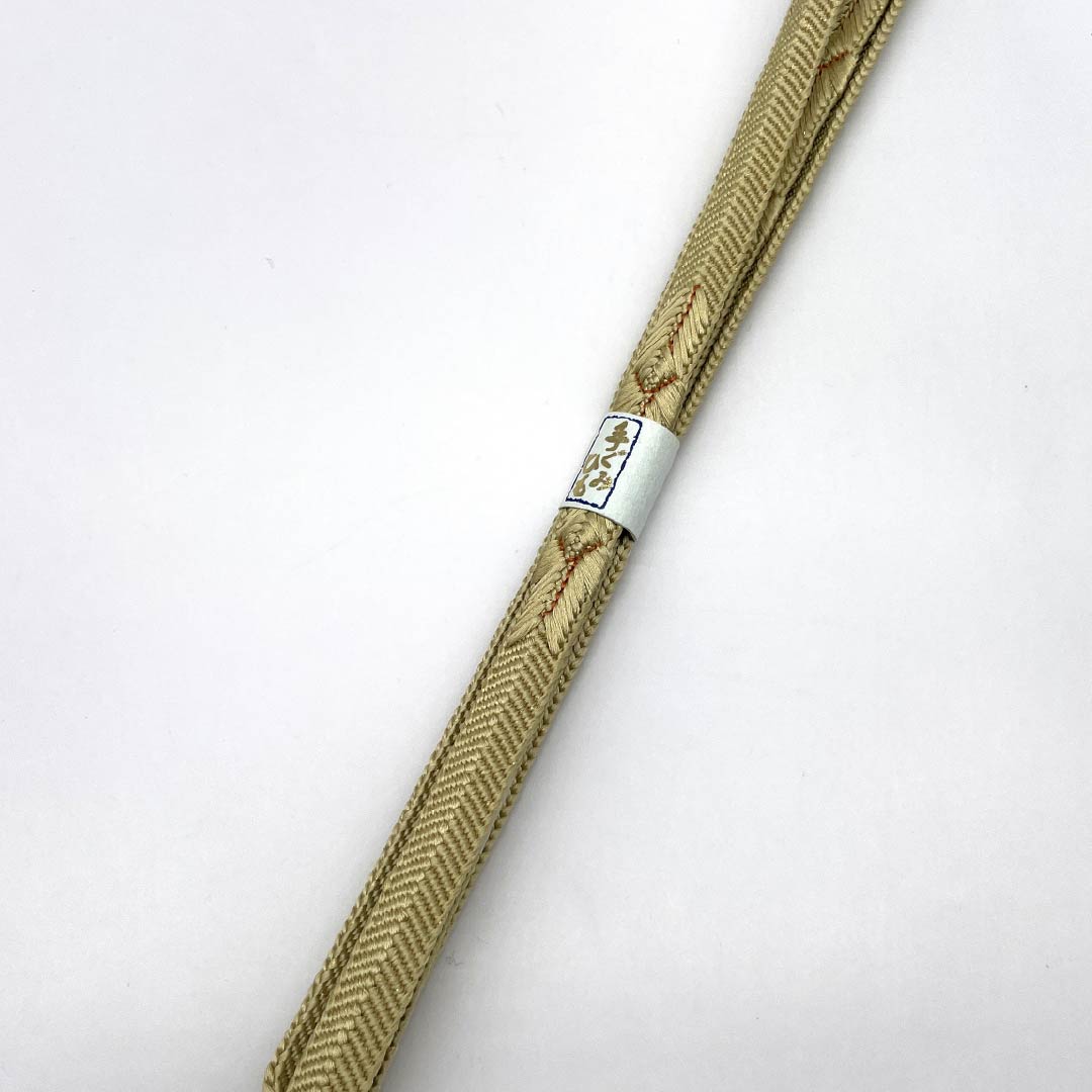 (新古品) 帯締め・帯揚げセット 正絹 Sランク 淡黄蘗色(うすきはだいろ) 玉蜀黍色(とうもろこしいろ) 唐草模様 雲取り 長さ約160cm 幅約1.5cm セミフォーマル 黄系 1141000192323
