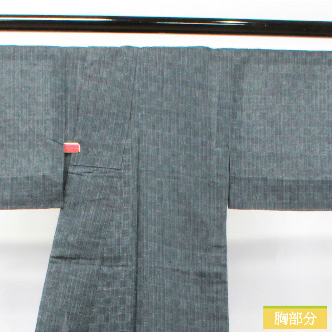 紬 正絹 身丈156cm 裄丈64cm 具墨色 幾何学模様 Sランク 紗 黒系 1116003112310