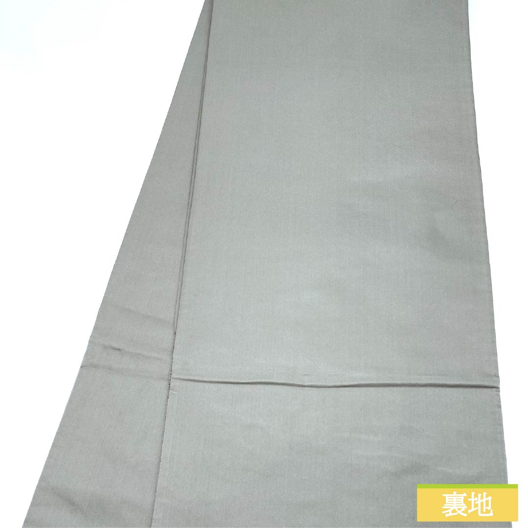 袋帯 正絹 消炭鼠色(けしずみねずみいろ) 西陣織 白綾苑大庭 抽象模様 帯丈430cm Sランク 六通 セミフォーマル グレー系 1123012712322