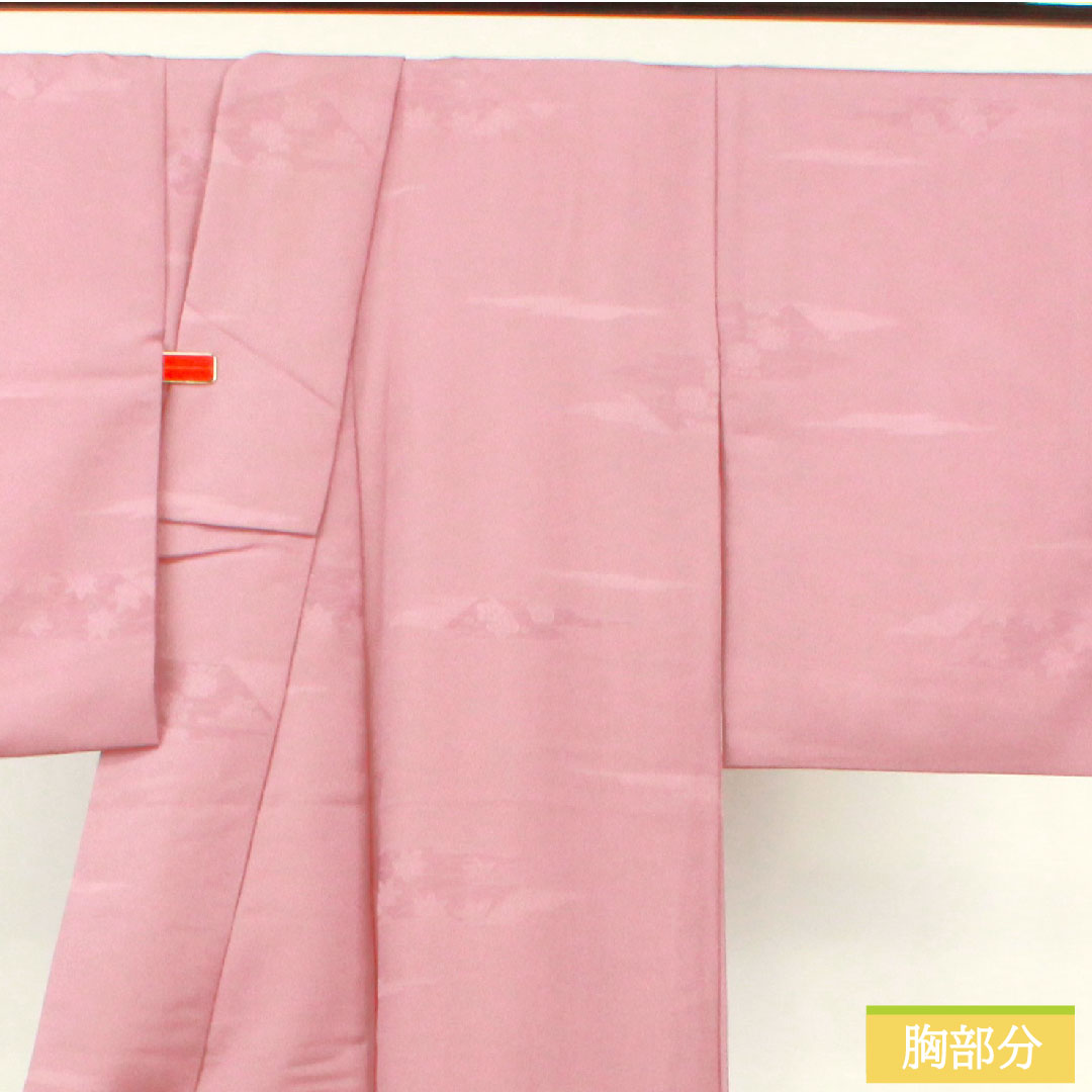 Plain color, polyester, length 151cm, sleeve length 61.5cm, Bijinsai color, washable kimono, auspicious motif, lined, B rank, purple, 1114001274220