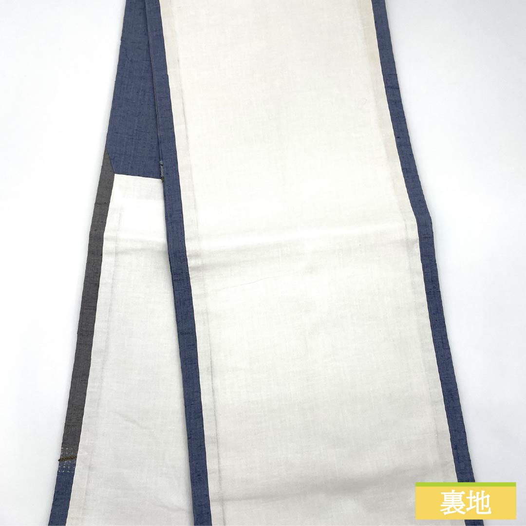 Nagoya Obi Silk A Rank Shakujyo-iro Sagara Embroidery Swatow Embroidery Floral Pattern Obi Length 356cm Point Pattern Casual Gray System 1124011503322 Open-Sided