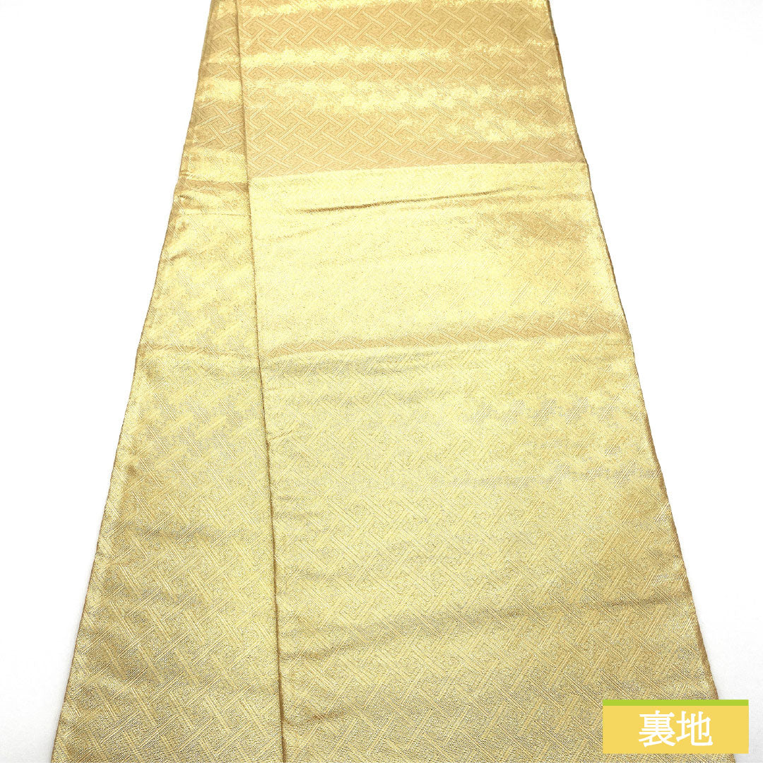 袋帯 正絹 Aランク 佐賀錦 留袖用 天井画 帯丈430cm 六通 フォーマル 金系 1123016863321