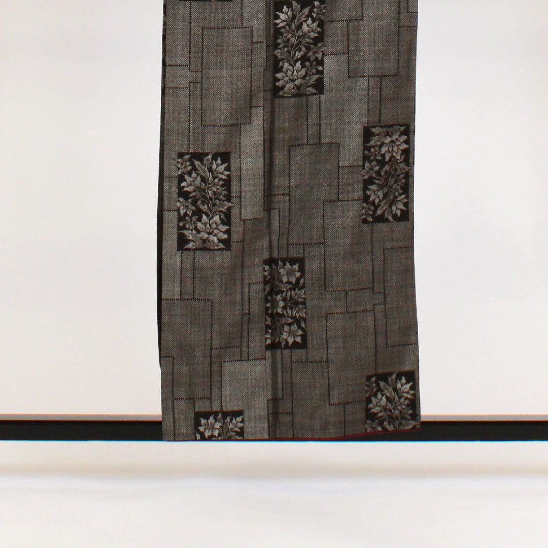 大島紬 身丈157cm 裄丈63cm 7マルキ 一元絣 草花模様 正絹 Sランク 袷 茶系 1116000712314