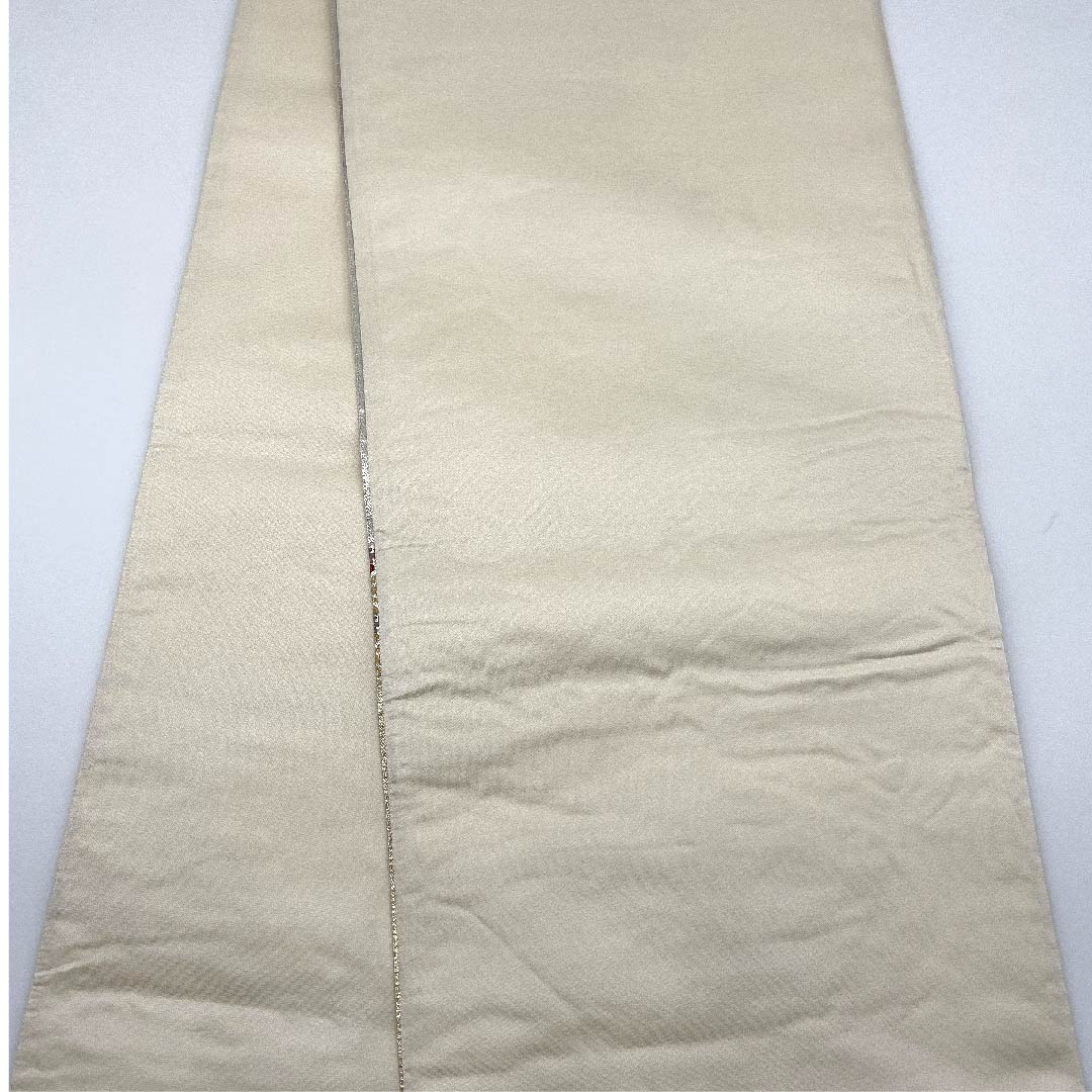 袋帯 灰白色色(かいはくしょくいろ) 全通箔 鳳凰 吉祥文様 帯丈430cm 正絹 Aランク 六通 フォーマル 銀系 1123007513322