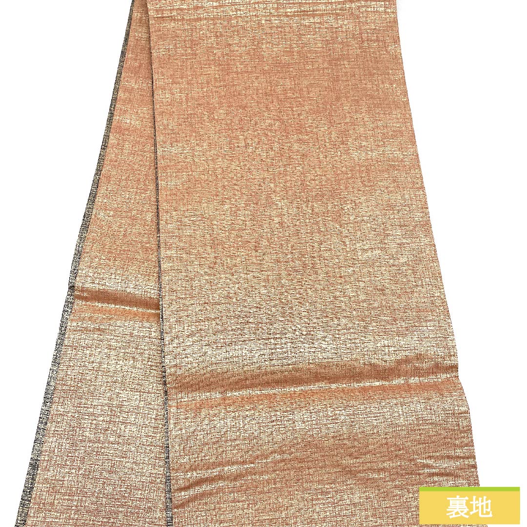 袋帯 金色 抽象模様 帯丈434cm 正絹 Sランク 全通 セミフォーマル 金系 1123010442321