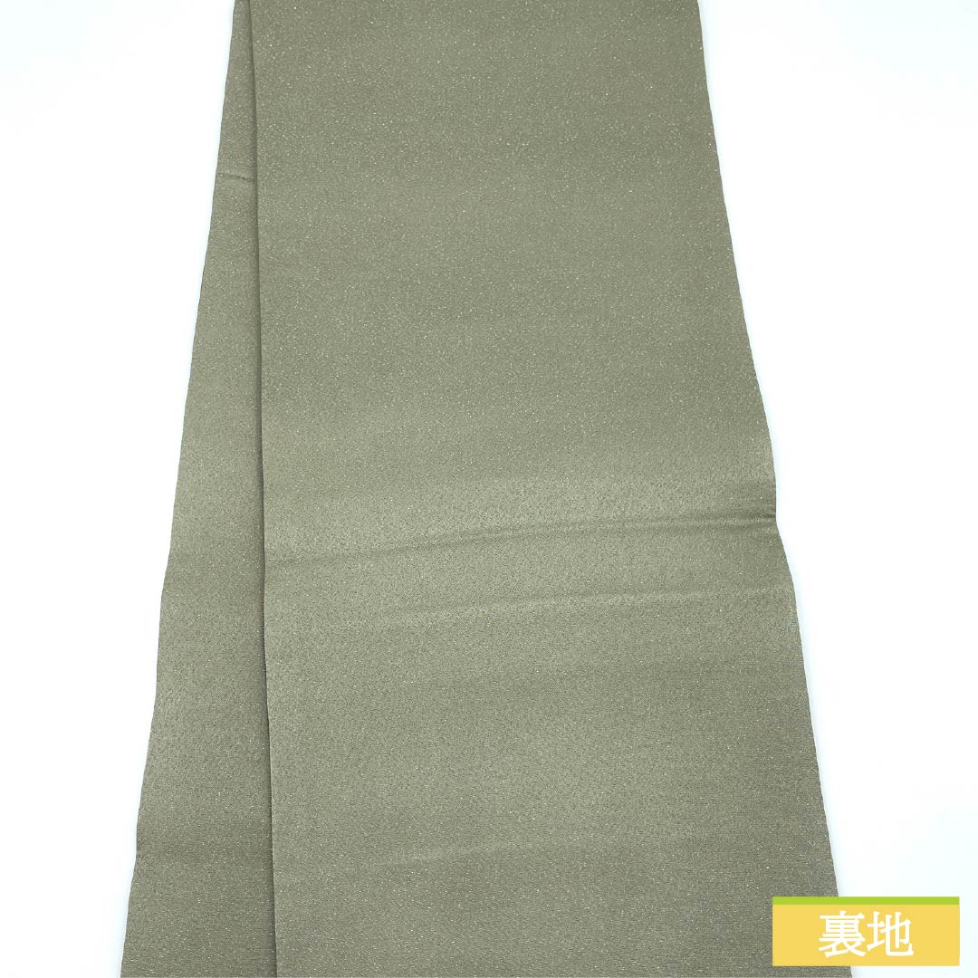 袋帯 正絹 利休鼠色(りきゅうねずみいろ) 染め帯 辻ヶ花 帯丈460cm Sランク ポイント柄 セミフォーマル グレー系 1123014972422