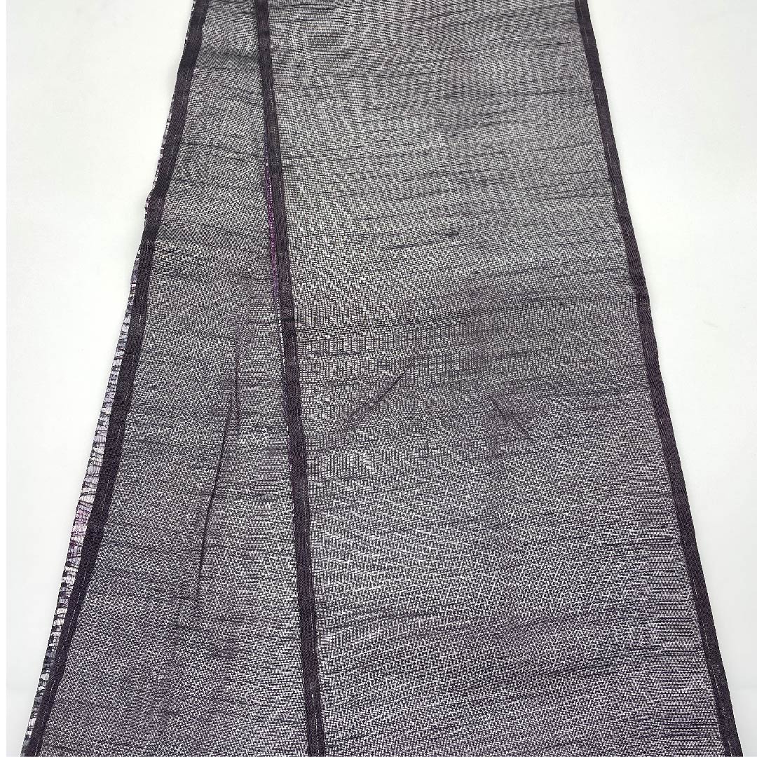 袋帯 深紫色(ふかきむらさきいろ) 夏帯 横段 帯丈442cm 正絹 Aランク 六通 カジュアル グラデーション系 1123007243399