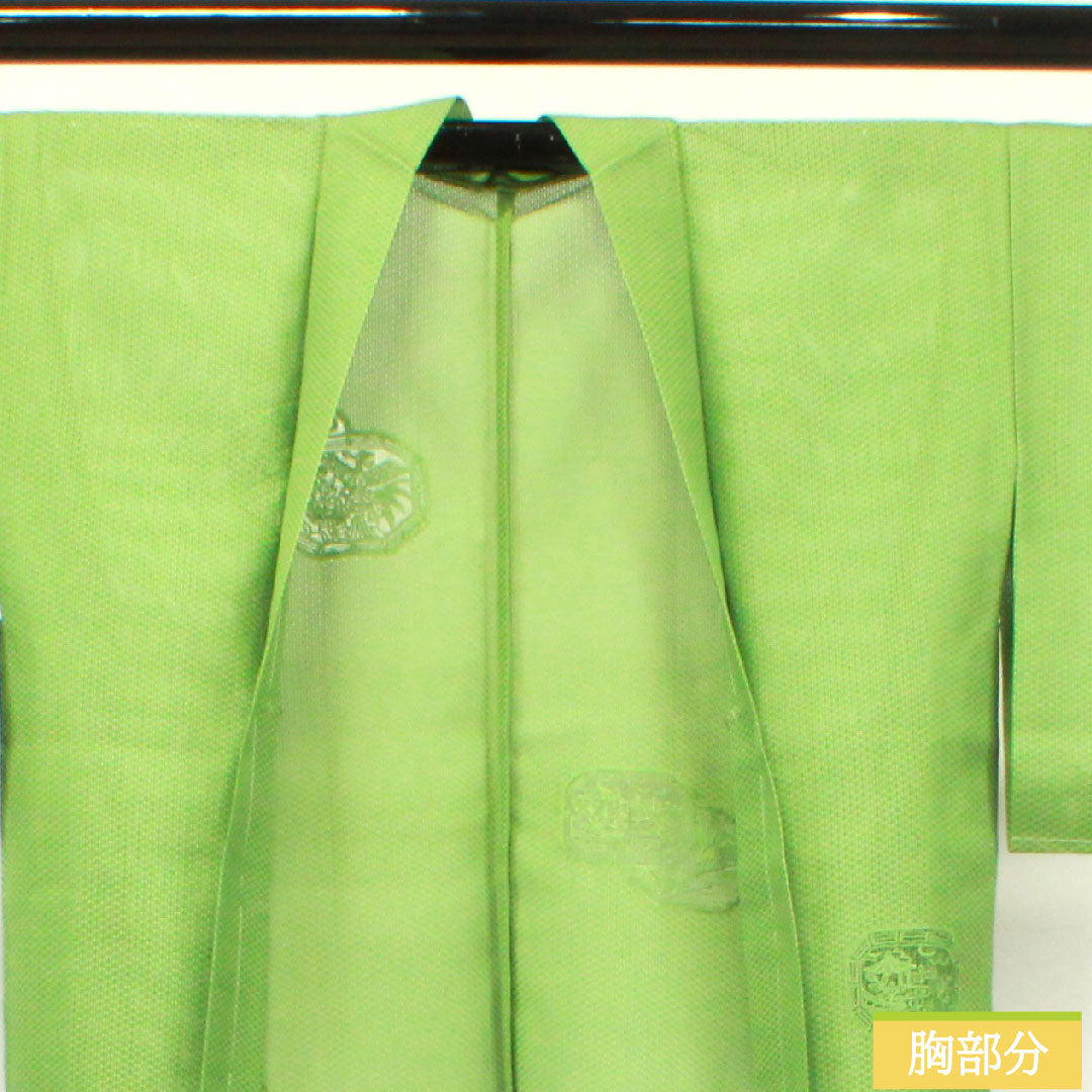 羽織 正絹 身丈74.5cm 裄丈60.5cm 薄青色(うすあおいろ) しつけ糸付き 未使用品 抽象模様 Sランク 夏物 緑系 1117000992919