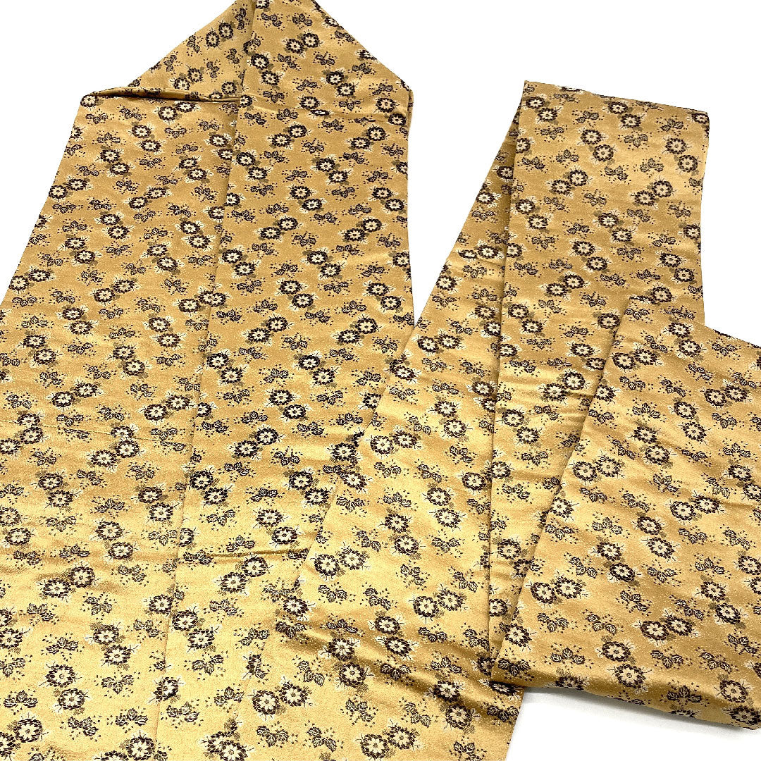 名古屋帯 両面全通 リバーシブル 草花模様 帯丈335cm 正絹 Aランク 全通 カジュアル 茶系 1124002433314 名古屋仕立て