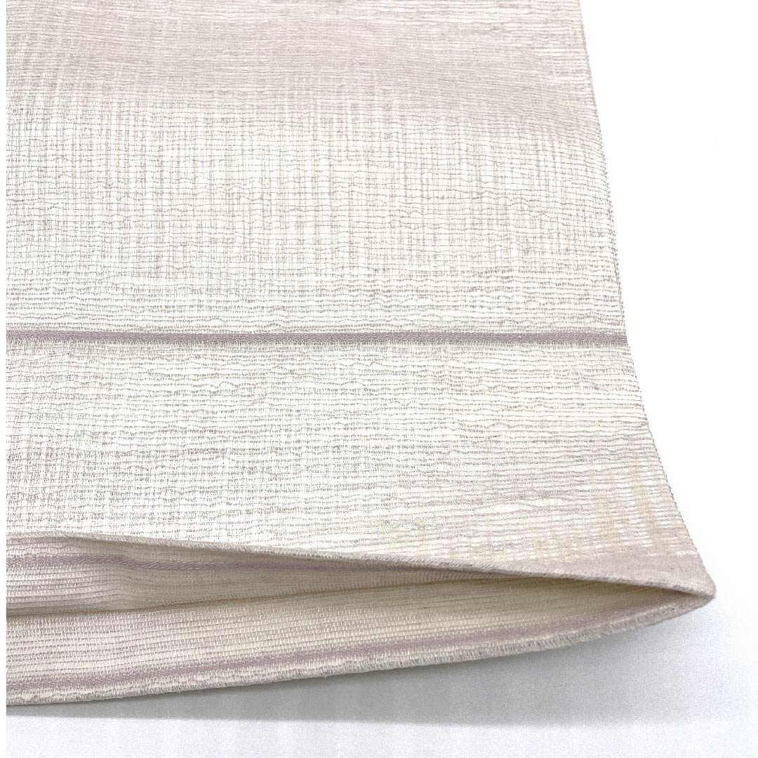 袋帯 胡粉色(ごふんいろ) 夏帯 抽象模様 リバーシブル 夏物 帯丈444cm 正絹 Sランク ポイント柄 カジュアル 白系 1123007702311