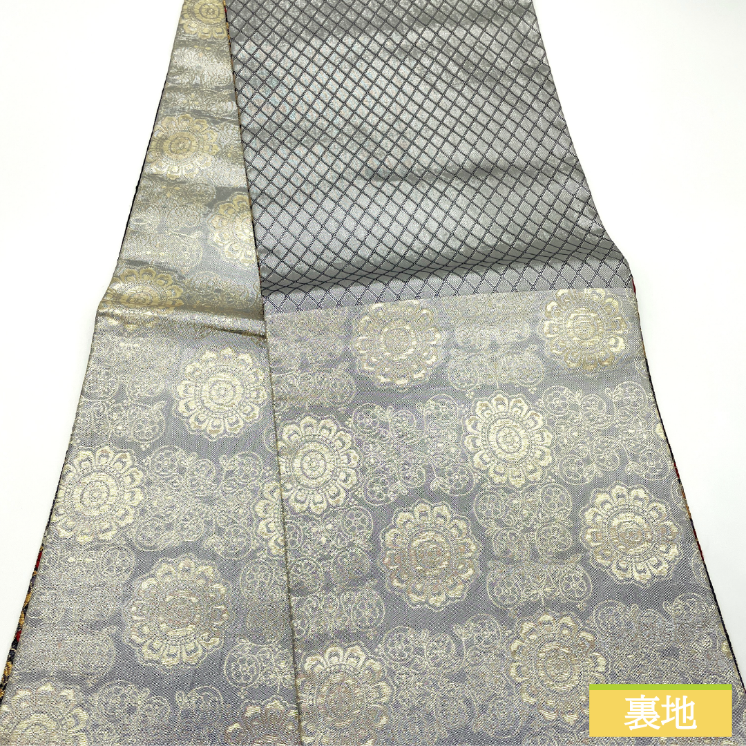 袋帯 正絹 Aランク 抽象模様 西陣織 帯丈424cm 六通 フォーマル グラデーション系 1123017323399