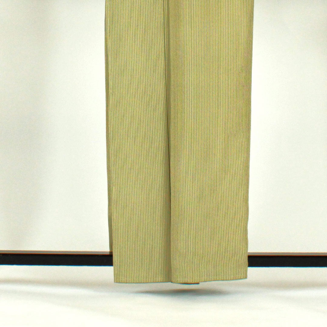 小紋 身丈160.5cm 裄丈64cm 袷 縞模様 ポリ Sランク 緑系 1115000612319