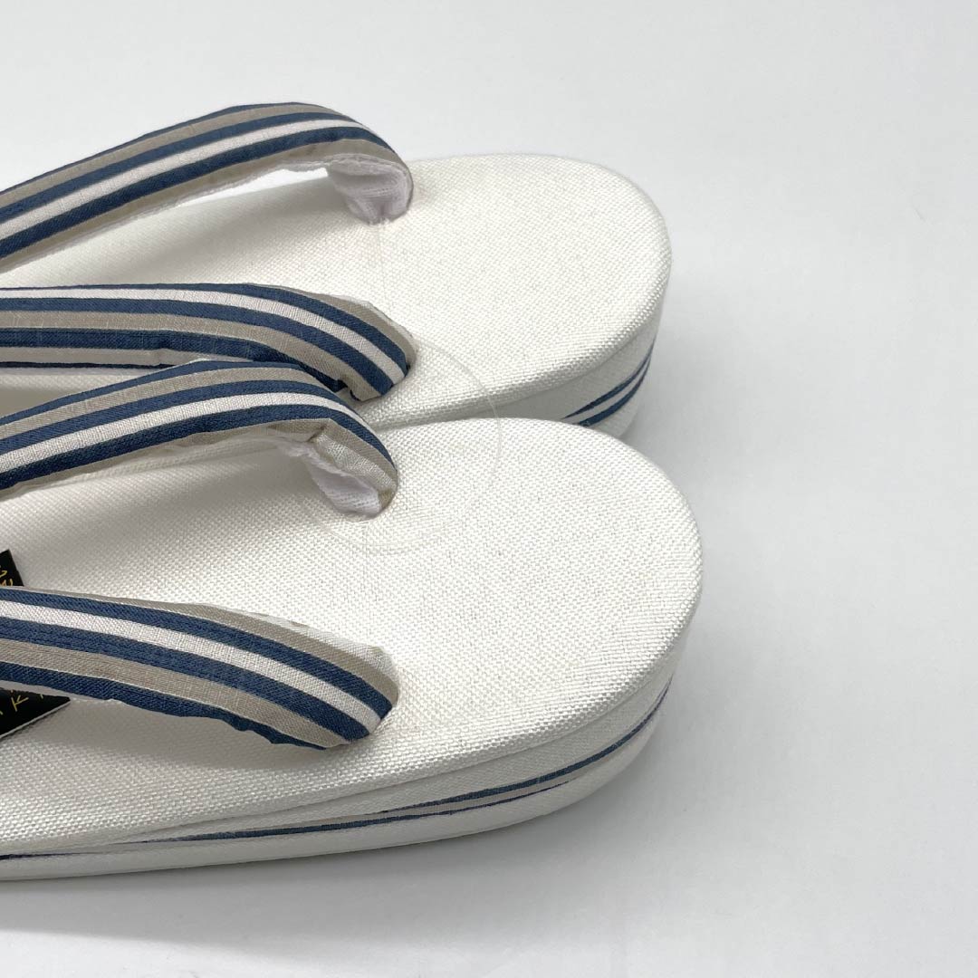 (新品)草履 亜麻 NEWランク 夏草履 亜麻草履 日本製 夏用 長さ24cm Lサイズ 白系 1122001651411