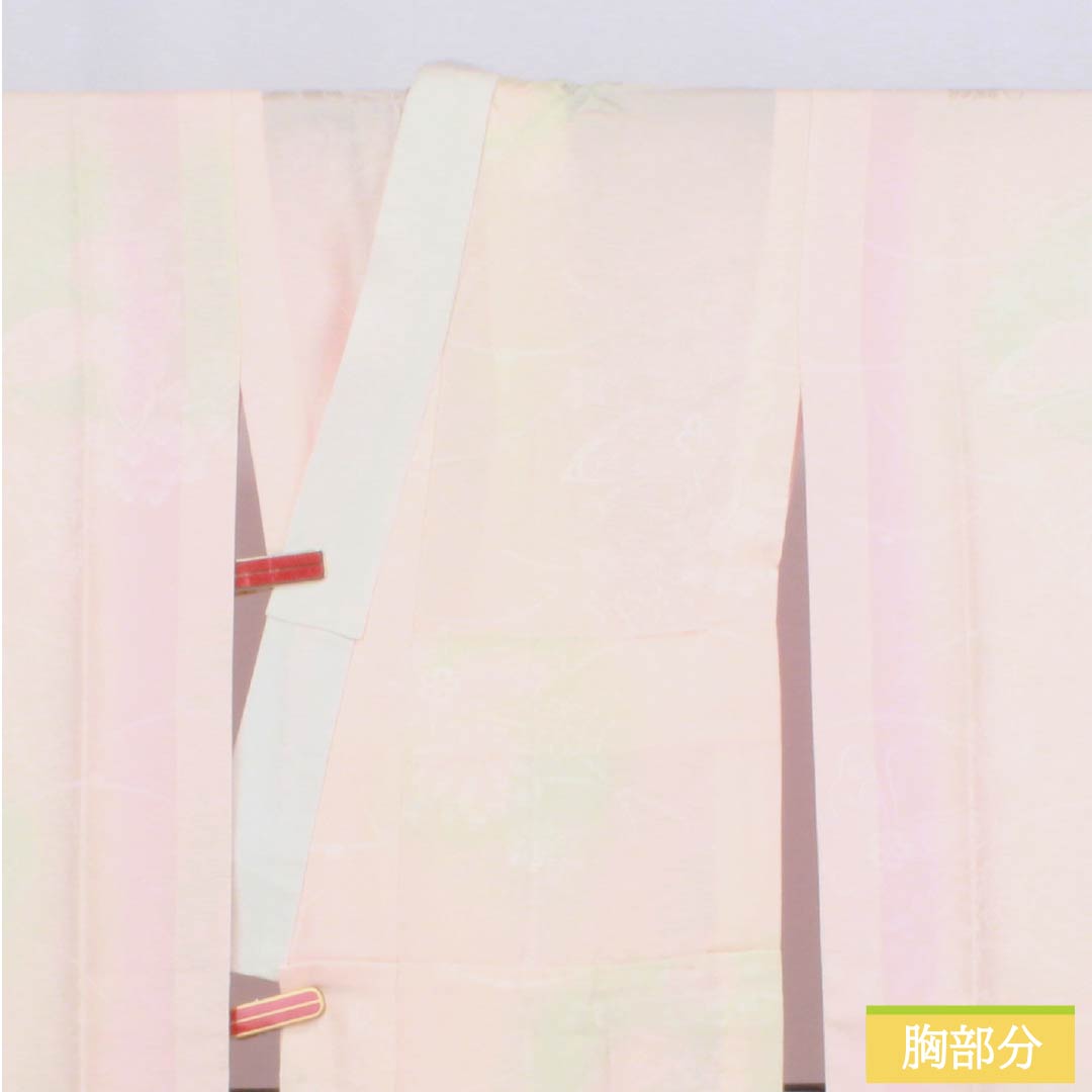 長襦袢 正絹 Sランク 身丈120.5cm 裄丈60.5cm 単衣 花 蝶 ピンク系 1129000852113