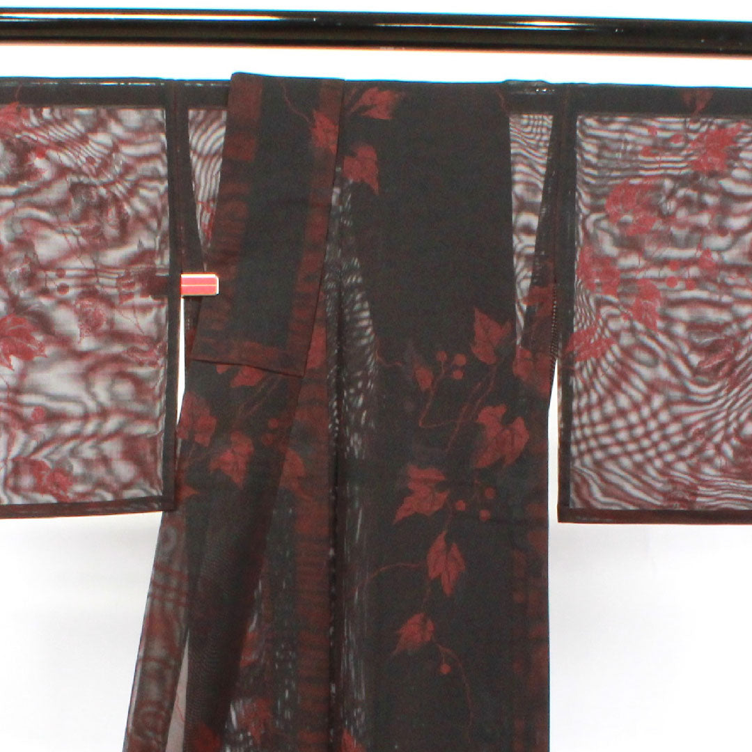 Summer item, pure silk, plain color, length 160.5cm, sleeve length 65cm, ivy, gauze, S rank, red, 1132001142412