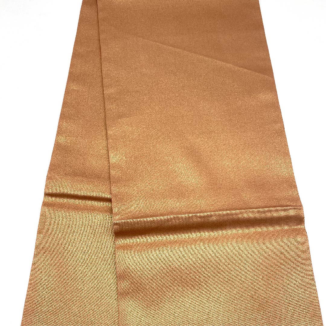 (未仕立)袋帯 赭色(そおいろ) 亀甲 菊 帯丈464cm 正絹 Aランク 全通 セミフォーマル 茶系 1123006573414