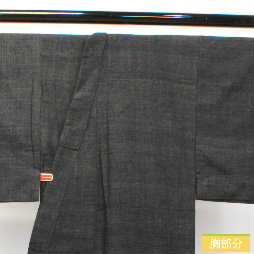 男物 正絹 身丈138.5cm 裄丈71cm Sランク 袷 黒系 1119000662310