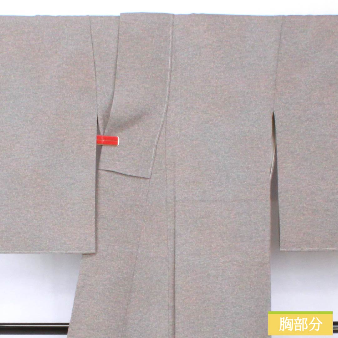 小紋 正絹 身丈160cm 裄丈64.5cm 袷 燻銀色(いぶしぎんいろ) タタキ染 しつけ糸付き Sランク グレー系 1115005842422