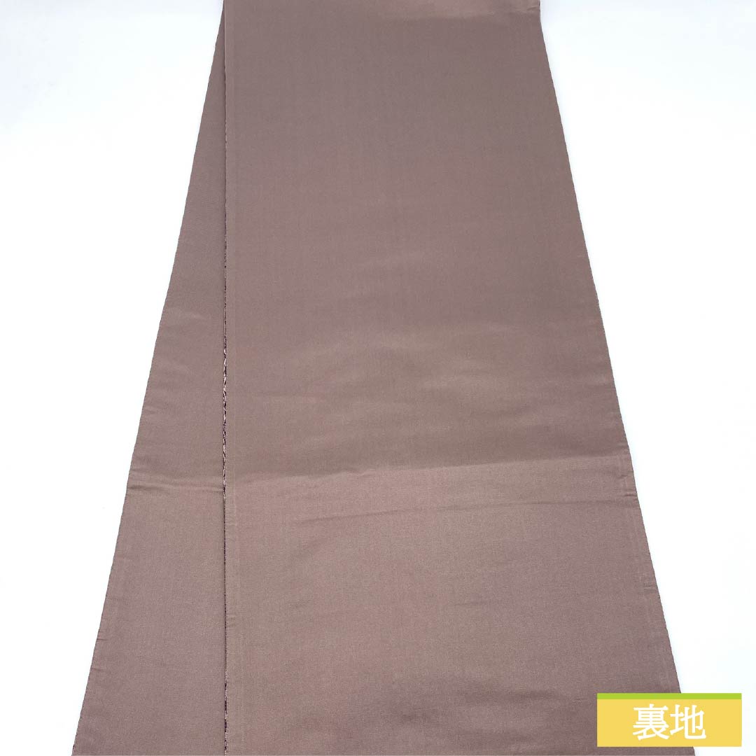 袋帯 正絹 紅消鼠色(べにけしねずいろ) 桜 変わり市松 帯丈440cm Bランク 六通 カジュアル 紫系 1123013294320