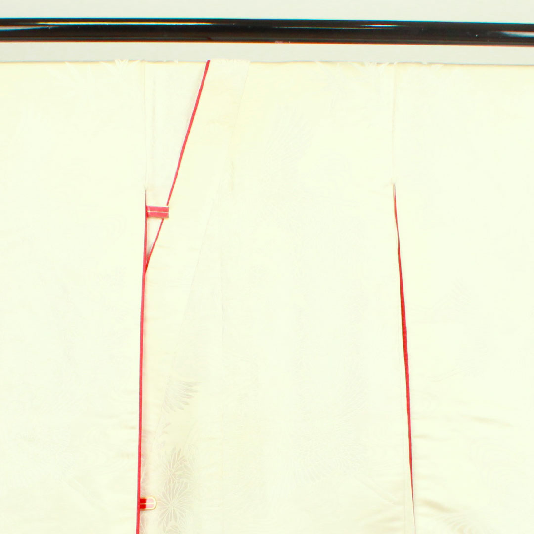 白無垢 身丈191cm 唐織 春爛百花紋 正絹 Bランク 袷 白系 1110000544911