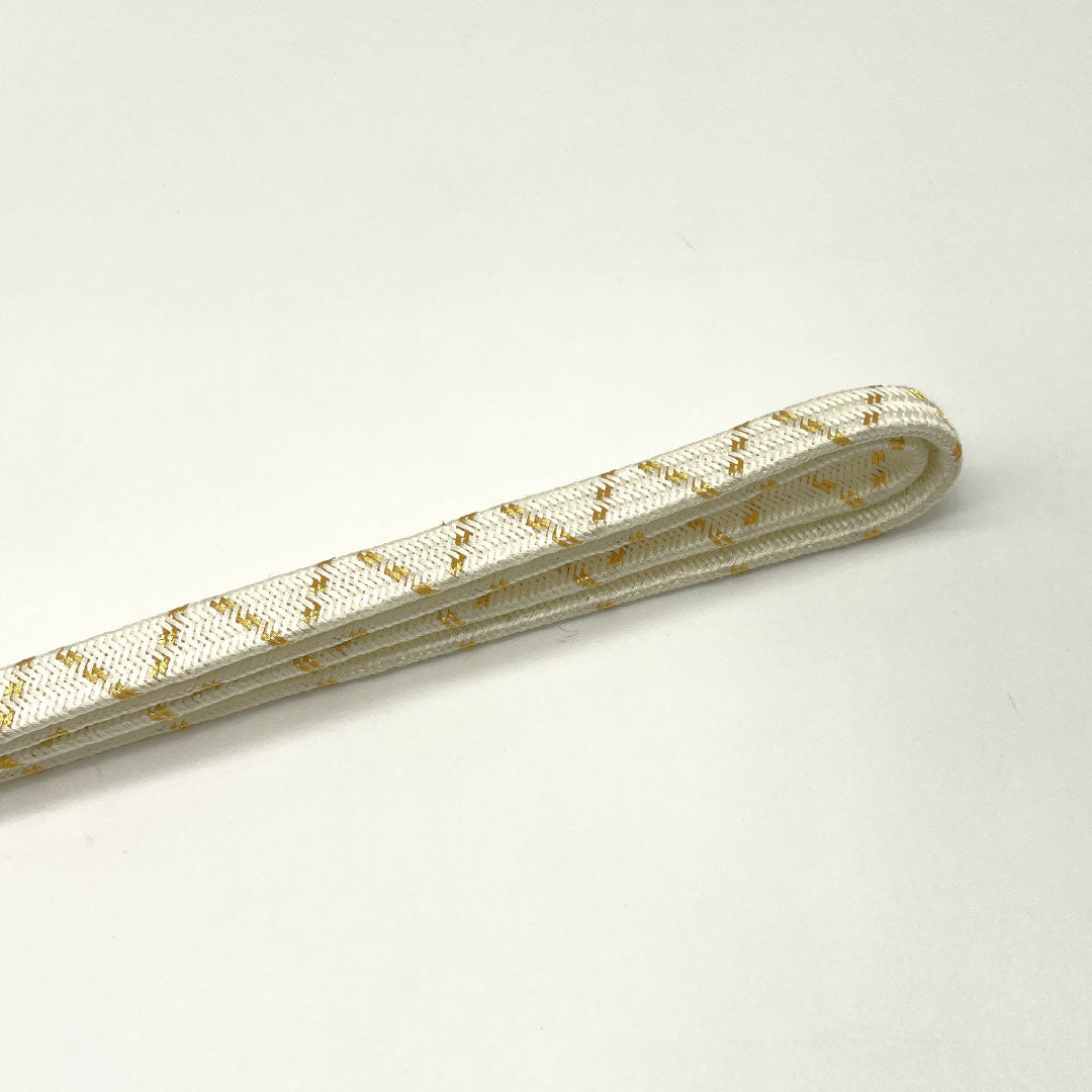 (新古品) 帯締め・帯揚げセット 正絹 NEWランク 白色(しろいろ) 古典柄 流水 花 長さ約156cm 幅約1.4cm フォーマル 白系 1141000481311