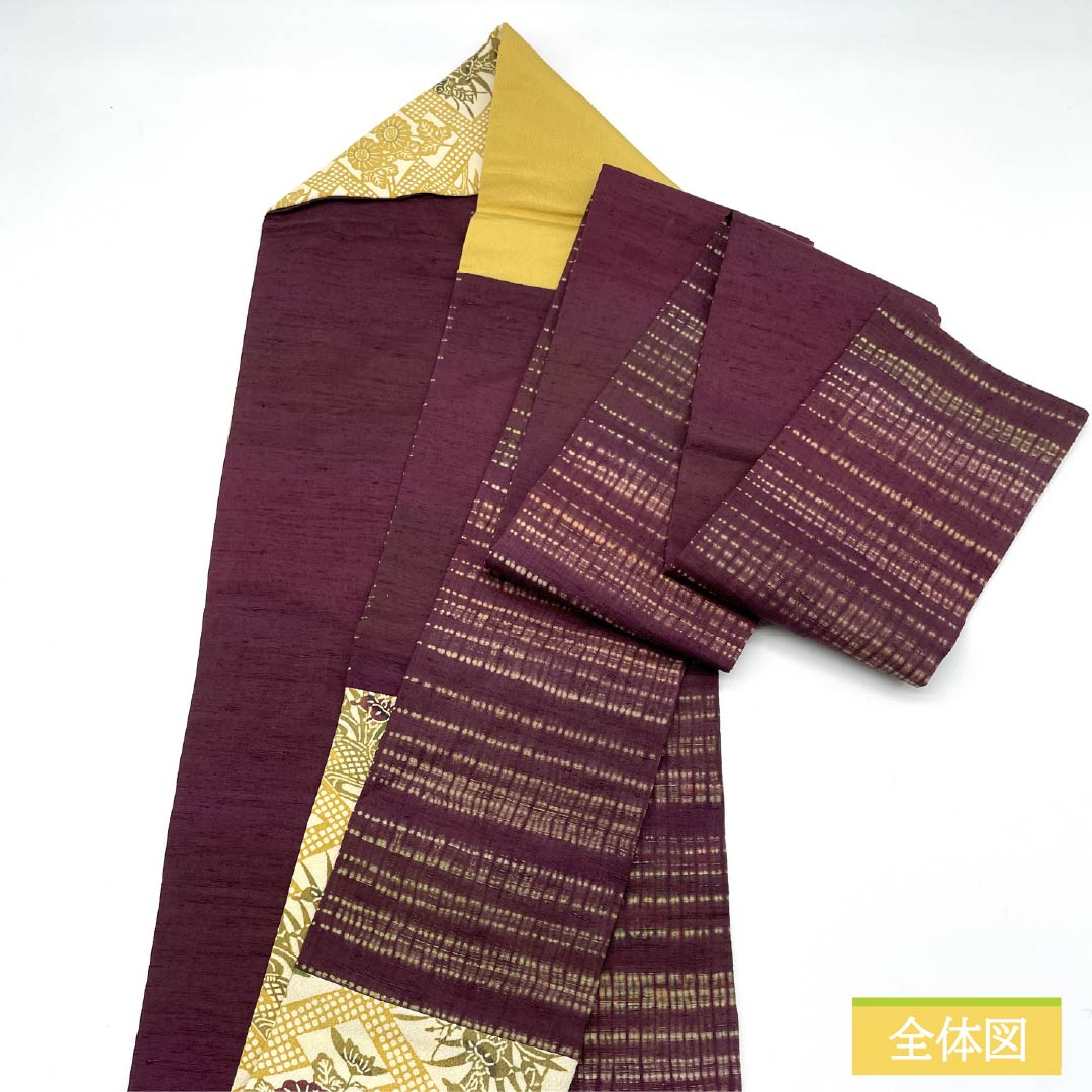 名古屋帯 金色(かないろ) 作家物 栗山工房 和染紅型 帯丈392cm 正絹 Aランク 六通 カジュアル ベージュ系 1124008253425 名古屋仕立て