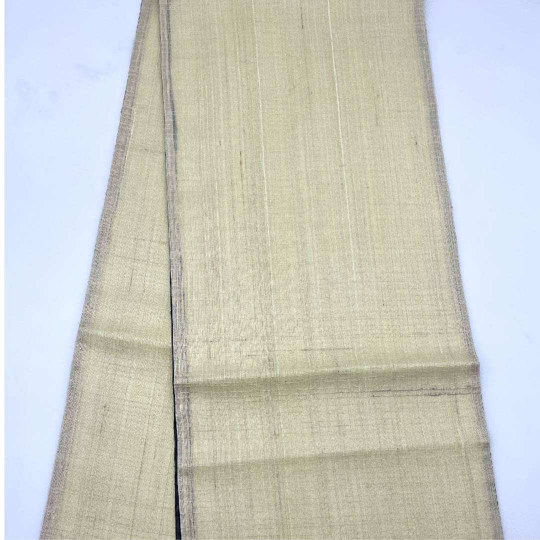 Fukuro obi (sash) in Torinoko color, Shozan, raw pongee, Chayatsuji pattern, obi length 443cm, pure silk, S rank, point pattern, semi-formal, cream color, 1123007832315