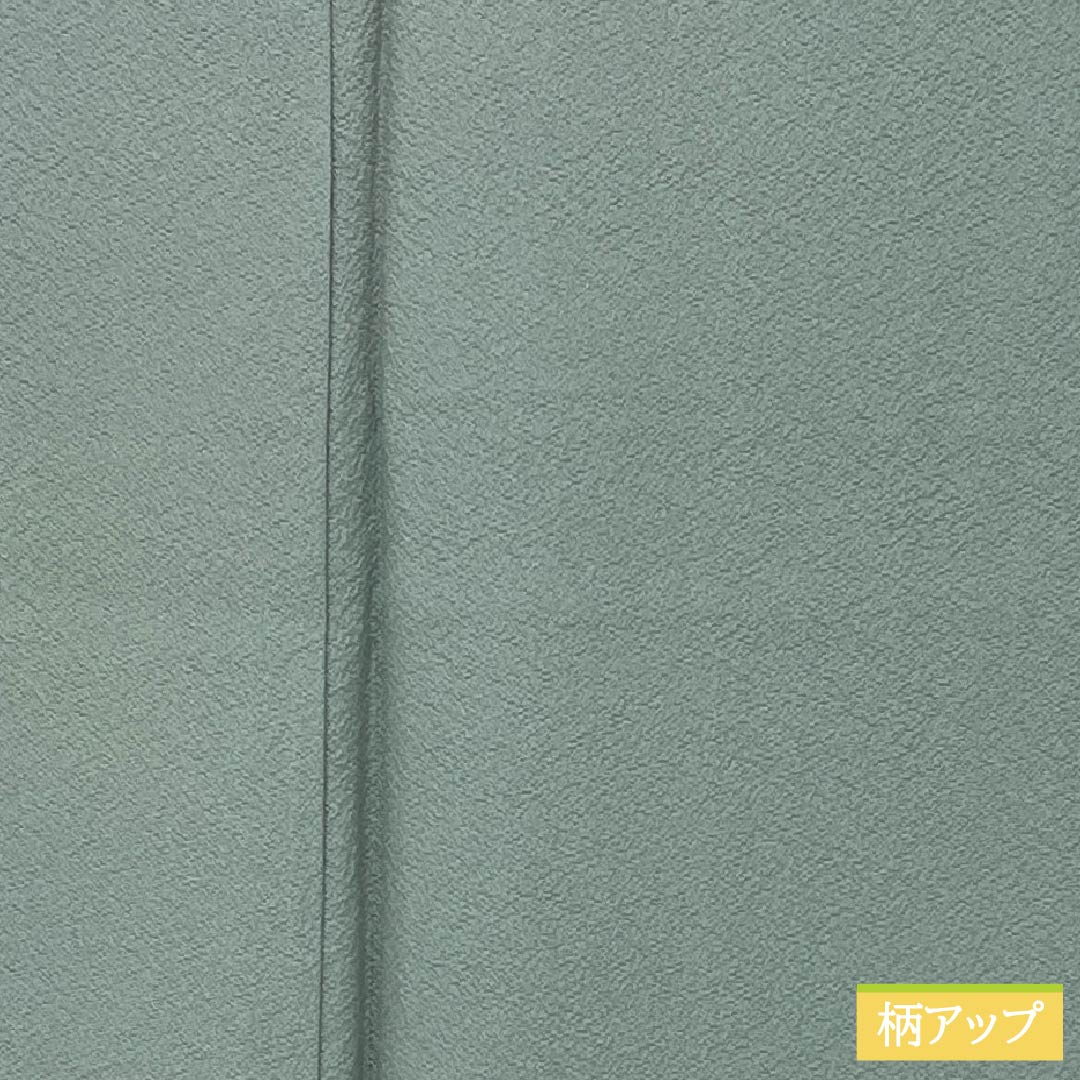 色無地 正絹 Sランク 身丈163cm 裄丈65cm 深川鼠色(ふかがわねずいろ) ちりめん地 素無地 一つ紋 袷 緑系 1114003132419