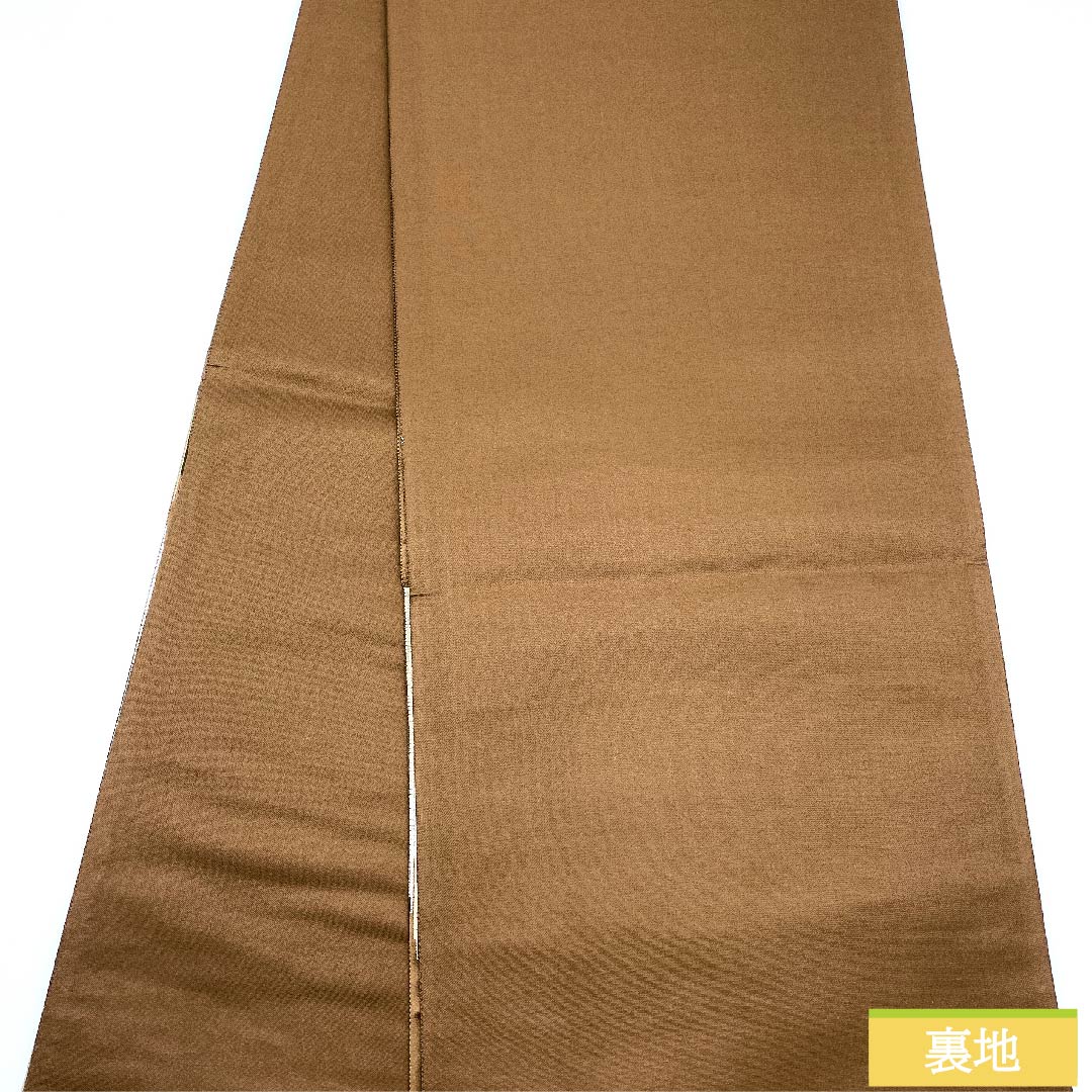 袋帯 正絹 羊羹色(ようかんいろ) 縞 帯丈443cm Sランク 六通 セミフォーマル 茶系 1123011032314