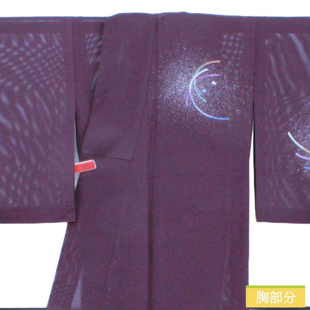 夏物 正絹 付下げ Aランク 身丈156.5cm 裄丈64cm 二人静色(ふたりしずかいろ) 抽象模様 絽 紫系 1132006513320