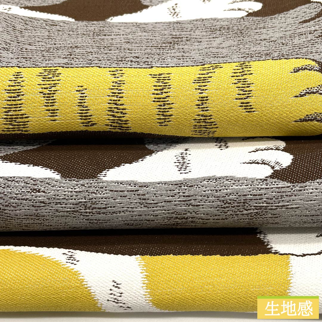 半幅帯 焦色(こがれいろ) 動物柄 猫 リバーシブル 長尺 綿入り 帯丈445cm 正絹 茶系 NEWランク 1125000751914