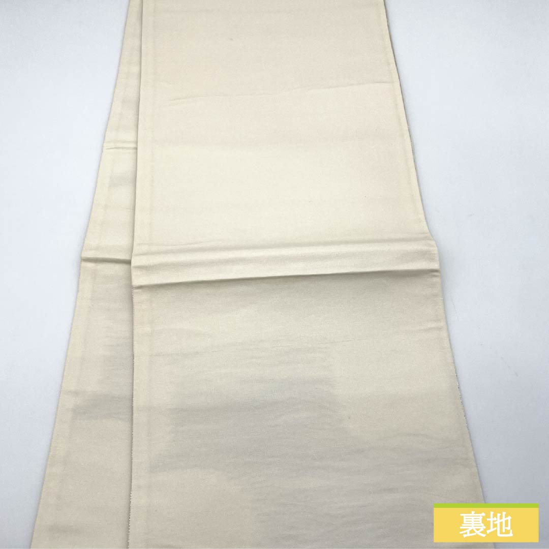 Formal, silver-colored, pure silk obi with a tortoiseshell pattern and kanoko dappled lining, suitable for formal kimono (tomesode), length 426cm, rank B, six-fold weave, product number 1123014574322