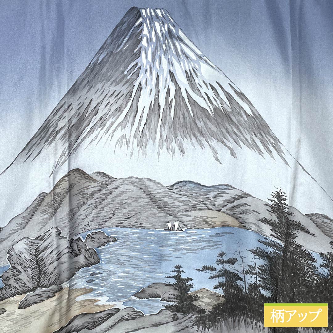 メンズ襦袢 正絹 Sランク 身丈140cm 裄丈66.5cm 薄花色(うすはないろ) 風景画 単衣 青系 1140001002417