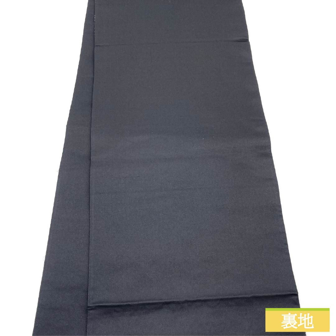 袋帯 正絹 Sランク 籠目 蝶 古典柄 帯丈424cm 全通 セミフォーマル 黒系 1123015342310