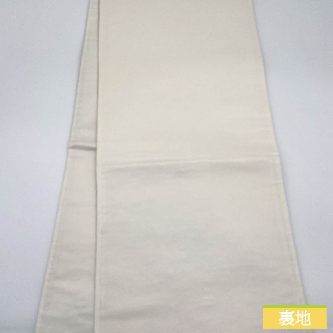 袋帯 正絹 銀白色色(ぎんはくしょくいろ) 桜 帯丈450cm Aランク 六通 フォーマル 銀系 1123012133422