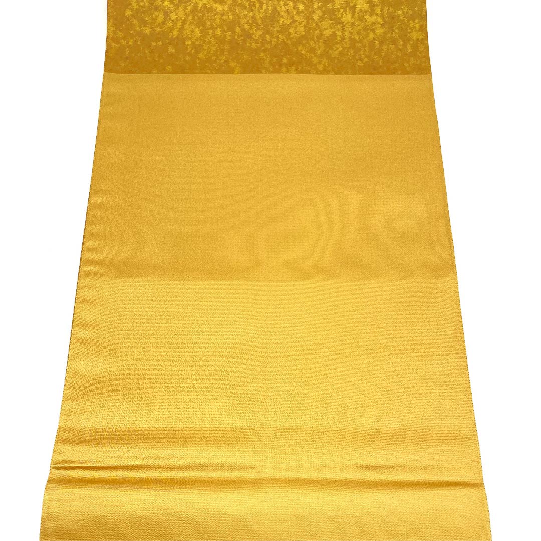 袋帯 金色 本金漆 蝶 華文 帯丈428cm 正絹 Aランク ポイント柄 フォーマル 金系 1123002873321