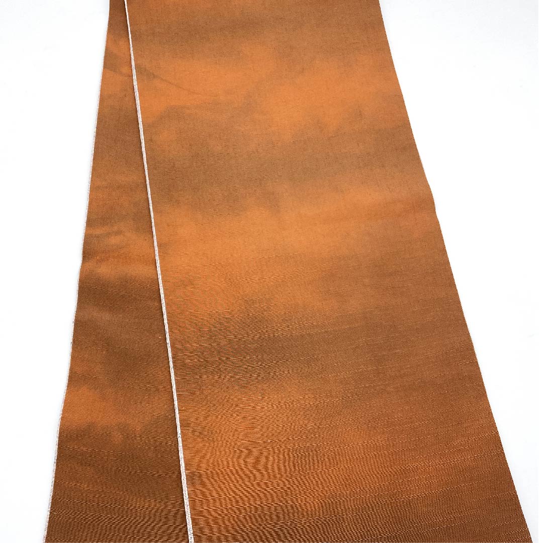 袋帯 桜色(さくらいろ) 野菜模様 染帯 紬地 帯丈456cm 正絹 Sランク 全通 カジュアル ピンク系 1123005742413