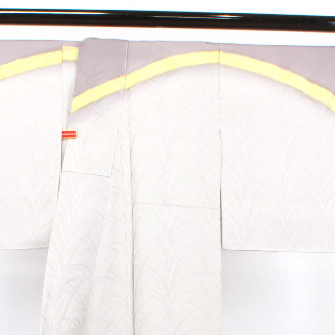 訪問着 正絹 袷 身丈150cm 裄丈62cm 雲井鼠色 大王松 作家物 しつけ糸付き 未使用品 Sランク グレー系 1112002892122