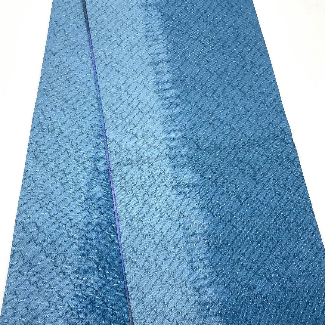 袋帯 雪輪 絞り 銀糸 帯丈448cm 正絹 Aランク ポイント柄 セミフォーマル グラデーション系 1123006143399