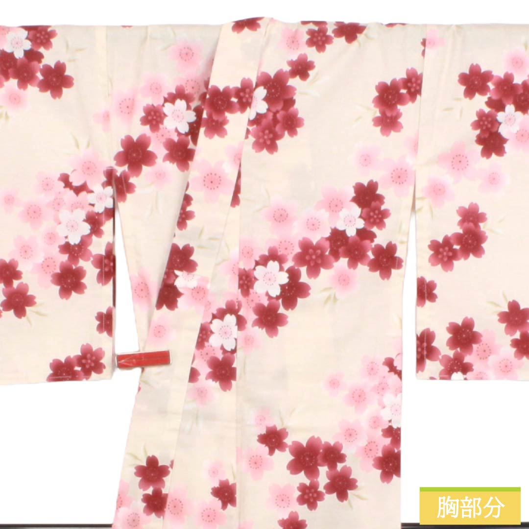 浴衣 木綿 Sランク 身丈163cm 裄丈66cm 薄肉色(うすにくいろ) 型染 桜 単衣 ピンク系 1118006992413