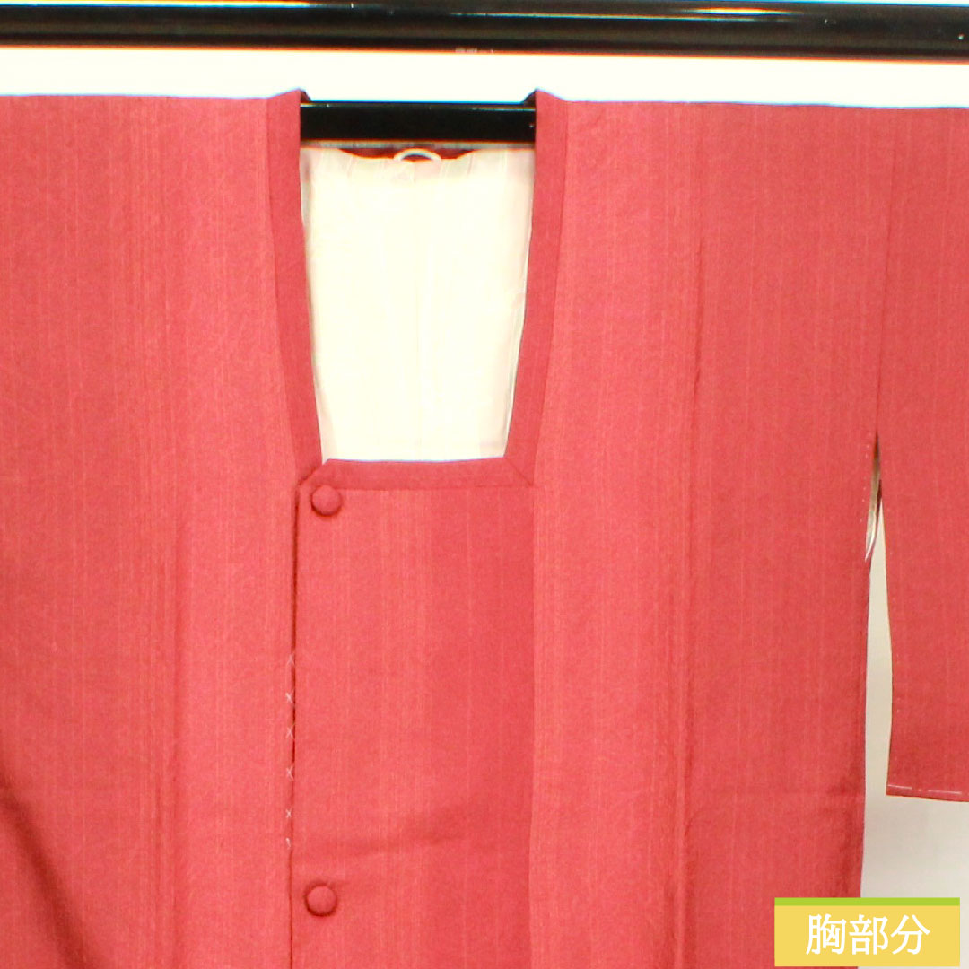 道行コート 正絹 身丈85cm 裄丈67cm 深緋色 抽象模様 Sランク 袷 赤系 1117000812912