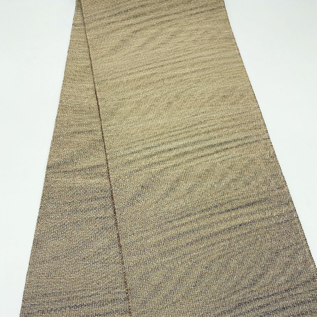 袋帯 柴染色(ふしぞめいろ) 波模様 帯丈428cm 正絹 Sランク 全通 カジュアル 茶系 1123005132314