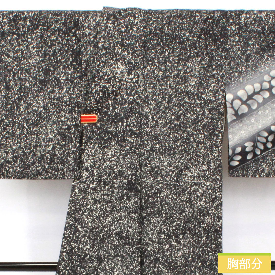 訪問着 正絹 袷 身丈166.5cm 裄丈64cm タタキ染 辻ヶ花 作家物 Aランク 黒系 1112005993510