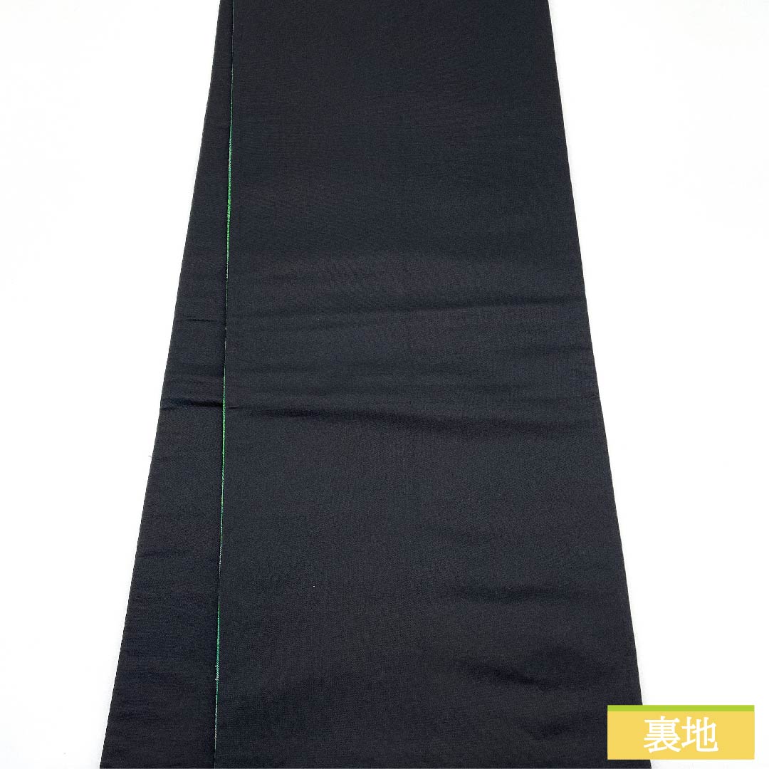 袋帯 正絹 碧緑色(へきりょくいろ) 蝶 抽象花 帯丈436cm Sランク 六通 フォーマル 緑系 1123011942319