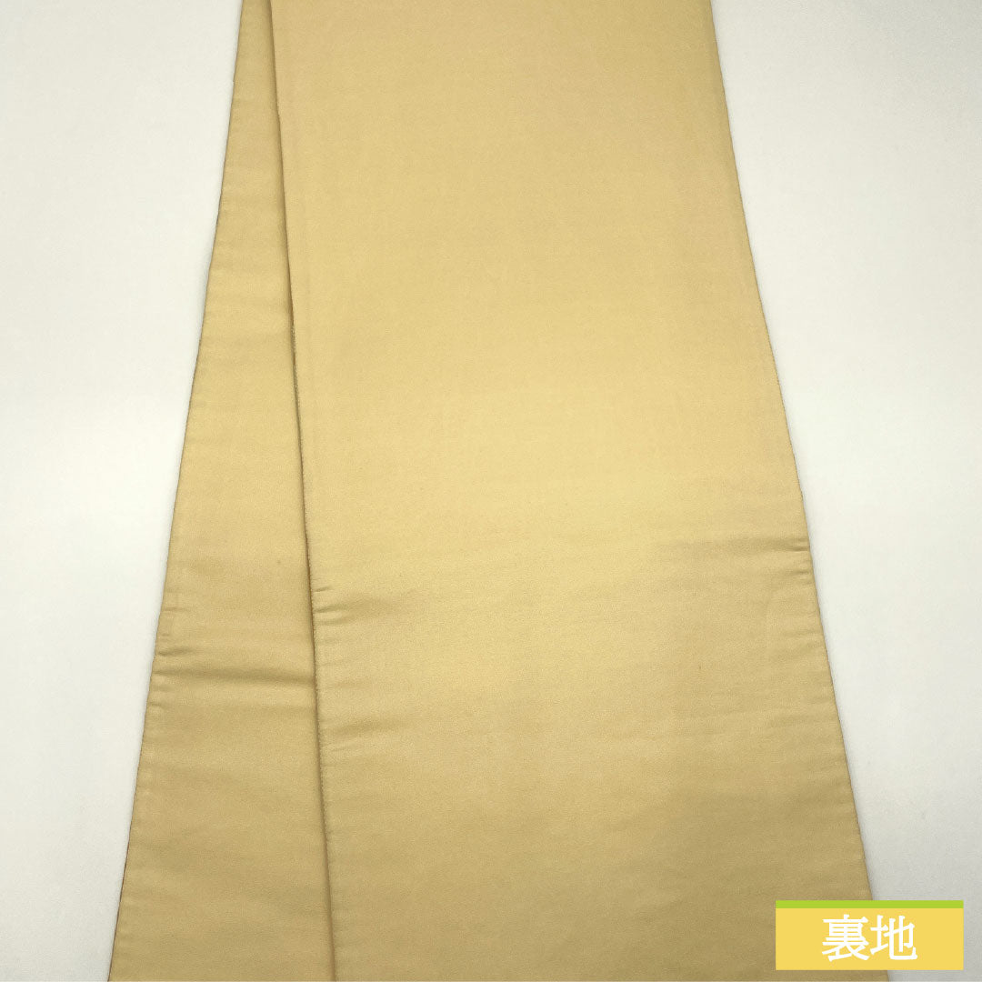 袋帯 正絹 Sランク 薄卵色(うすたまごいろ) 西陣織 振袖用 桜 帯丈434cm 六通 フォーマル クリーム系 1123016332315