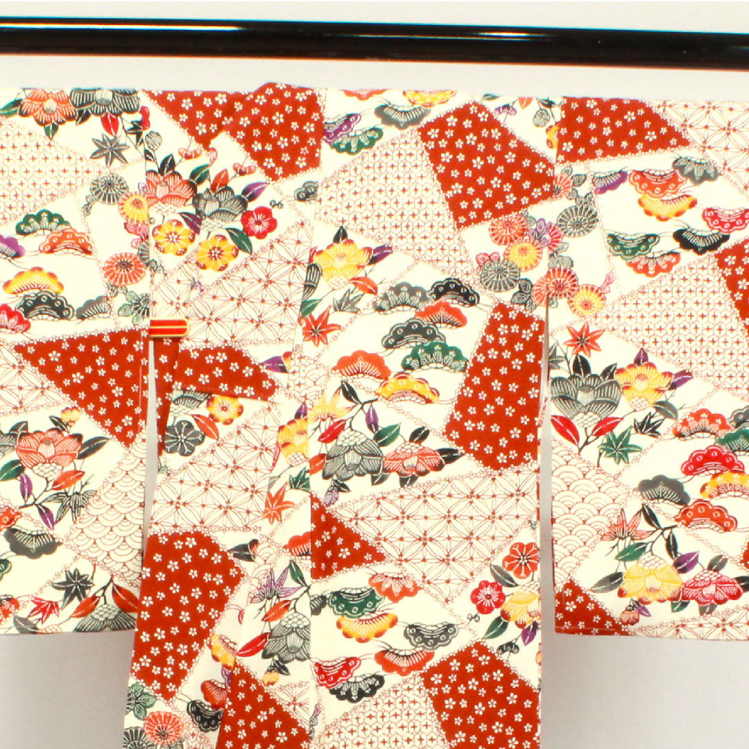 小紋 正絹 Sランク 身丈160.5cm 裄丈65.5cm 袷 京紅型 吉祥文様 しつけ糸付き 未使用品 白系 1115007252411