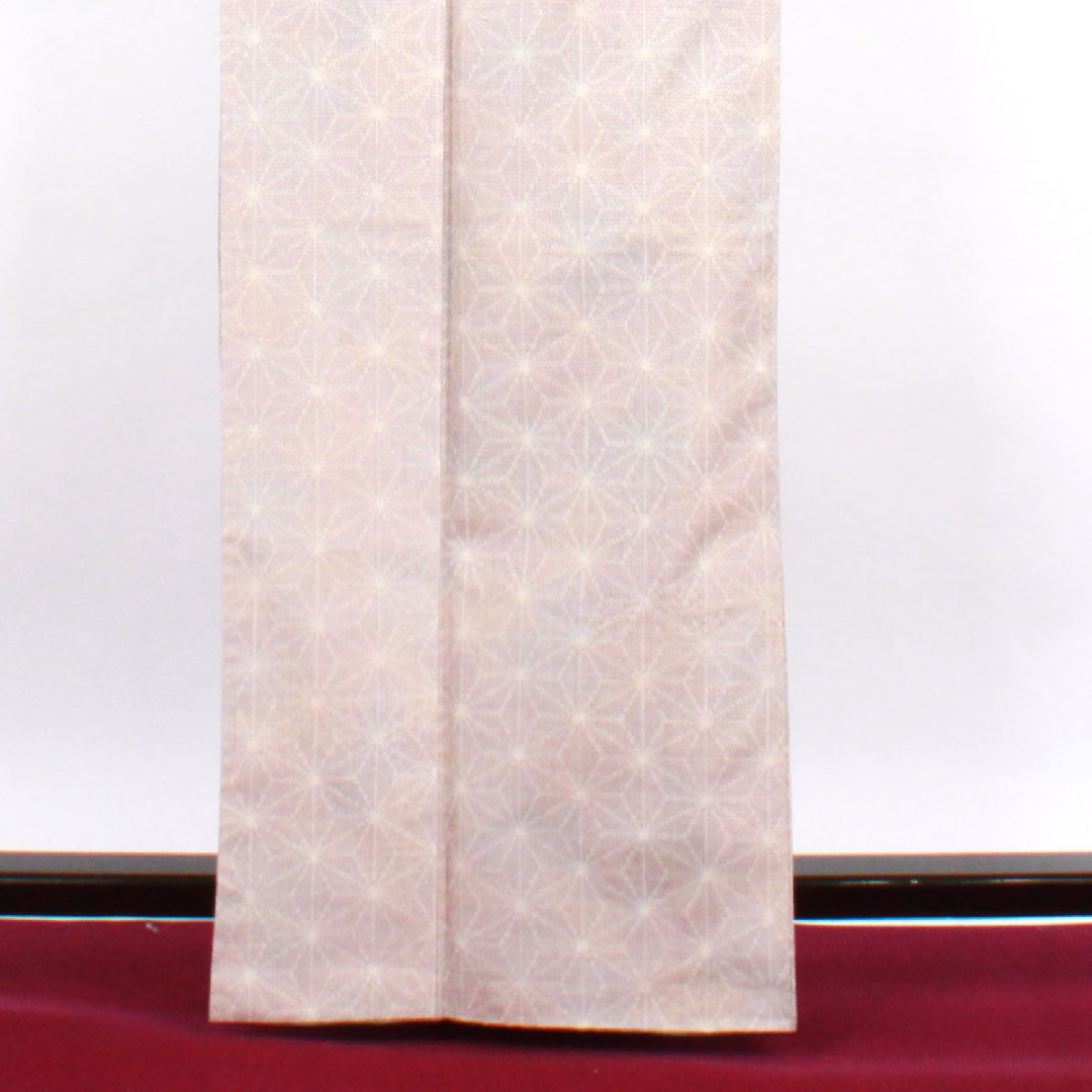 紬 身丈164cm 裄丈61.5cm 鴇鼠色 一斤染色 麻の葉模様 正絹 Aランク 袷 グラデ 1116001773499